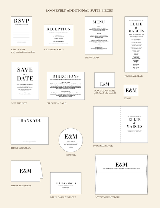 Roosevelt Wedding Invitation Suite
