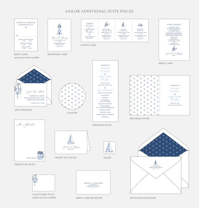 Sailor Wedding Invitation Suite