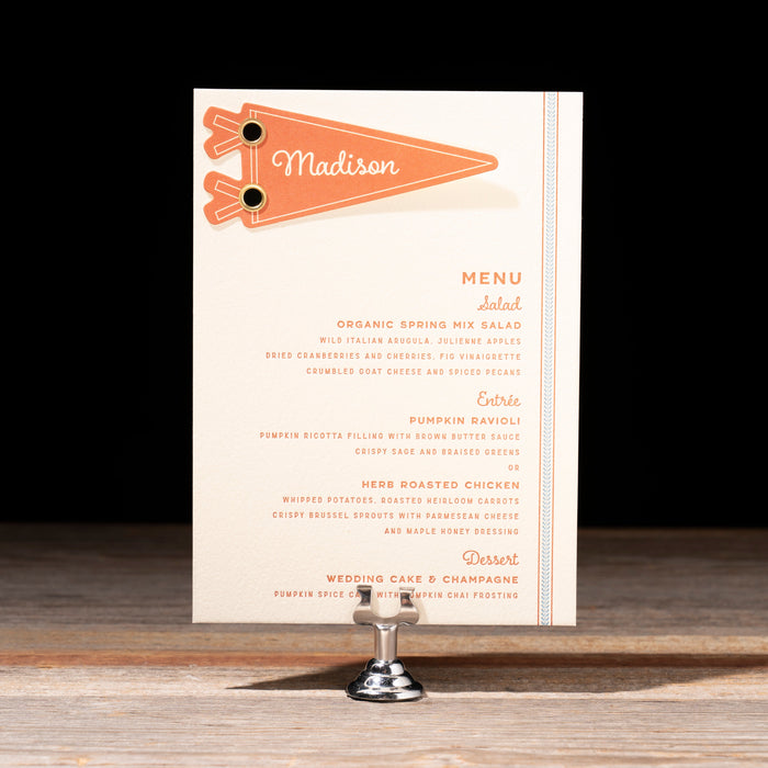 Scout Menu Card with placecard personalization.
