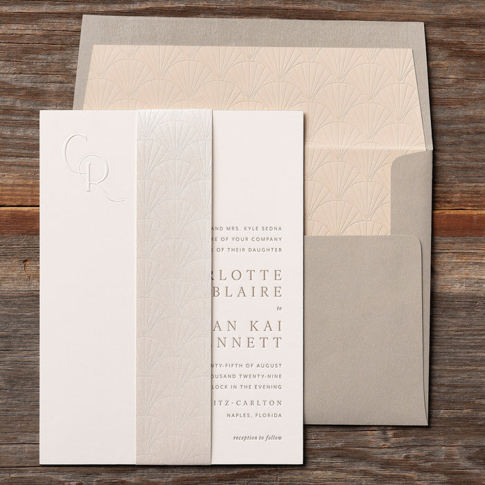 Sedna Invitation card with envelope on a wooden surface