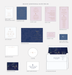 Collection of Selene wedding invitation suite pieces on a white background
