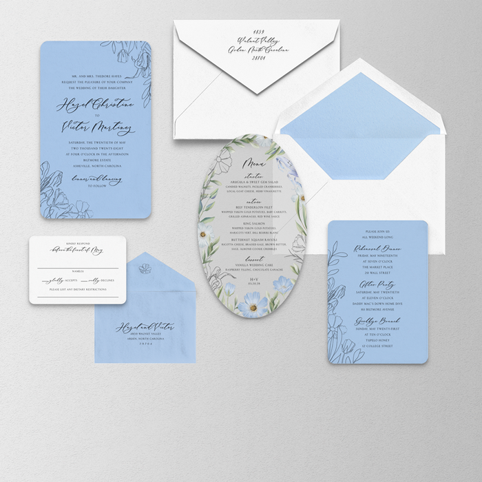 Silhouette Wedding Invitation Suite