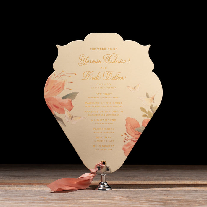Fan shaped Wedding Program