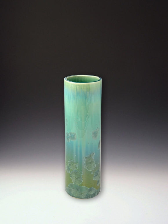 10 inch Cylinder Vase in Clover by Indikoi