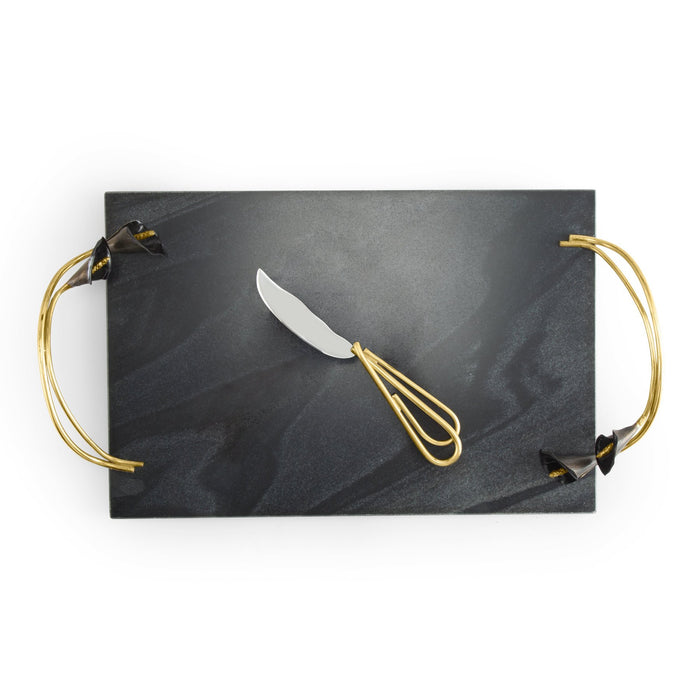 Michael Aram Calla Lily Midnight Cheese Board with Knife