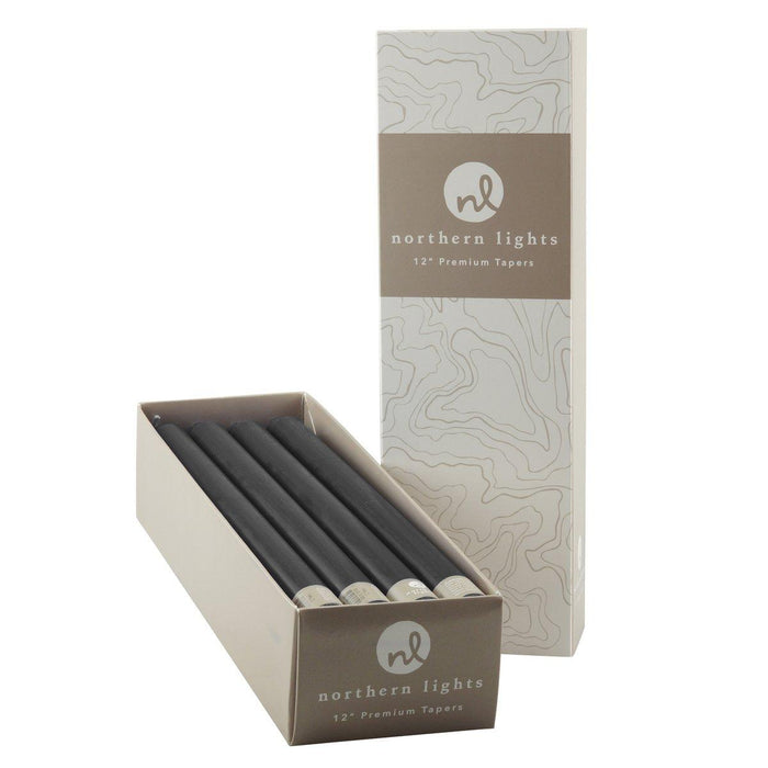 12 Inch Taper Candles Box of 12- Graphite