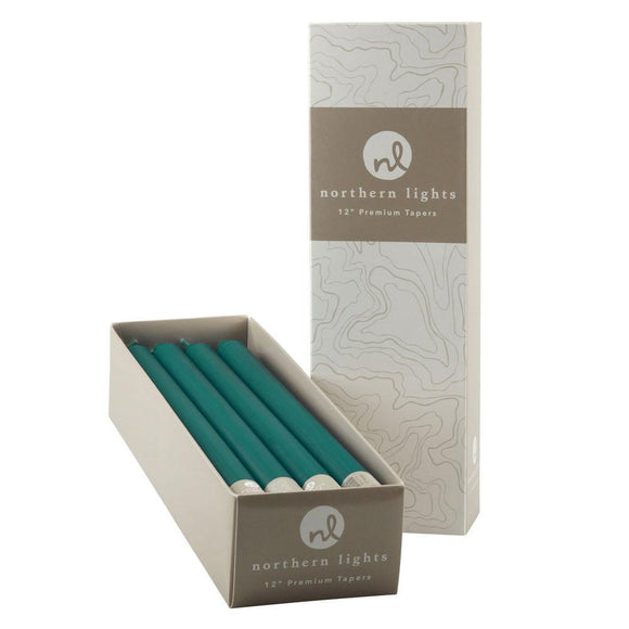 12 Inch Taper Candles Box of 12- Turquoise