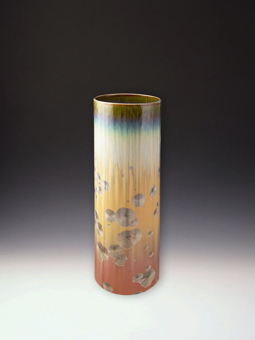 12 inch Cylinder Vase in Mocha by Indikoi