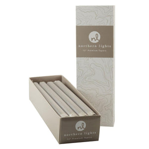 12 Inch Taper Candles Box of 12- Stone