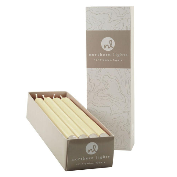 12 Inch Taper Candles Box of 12- Ivory