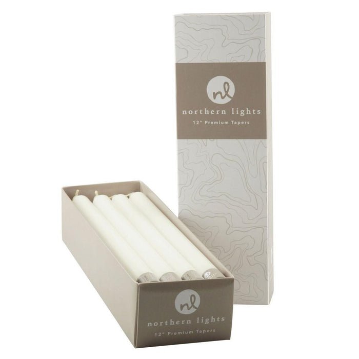 12 Inch Taper Candles Box of 12- White