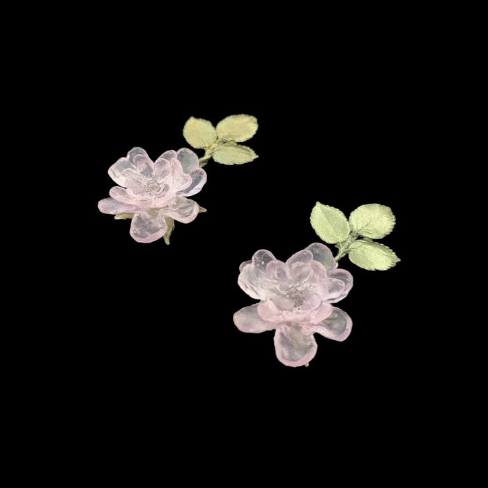 Silver Seasons Blushing Rose Post Earrings by Michael Michaud
