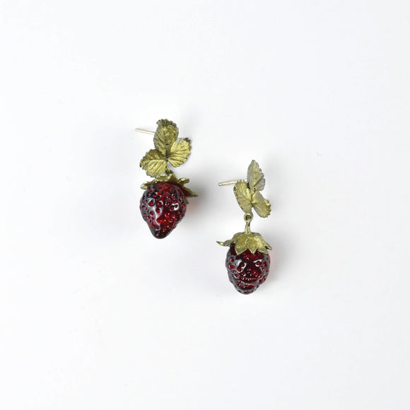 Silver Seasons Strawberry Post Earring by Michael Michaud