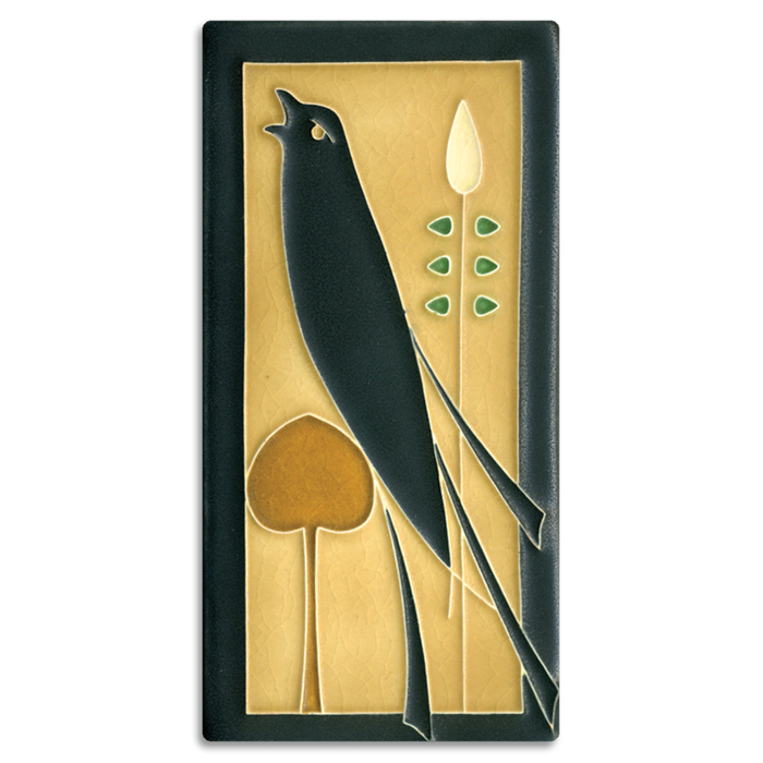 4x8 Golden Songbird (Facing Left) by Motawi Tileworks