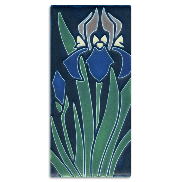 4x8 Indigo Iris Art Tile by Motawi Tileworks