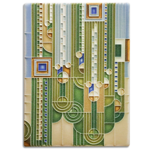 6x8 Green Saguuaro Art Tile by Motawi Tileworks