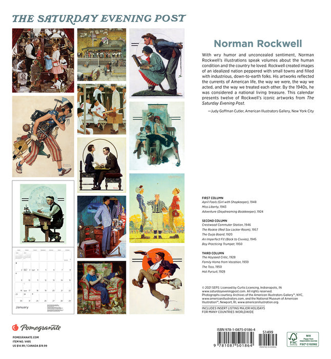 Norman Rockwell: The Saturday Evening Post 2022 Wall Calendar