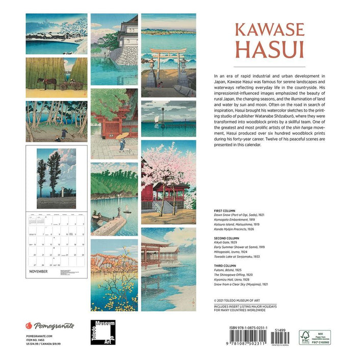 Kawase Hisui 2022 Wall Calendar