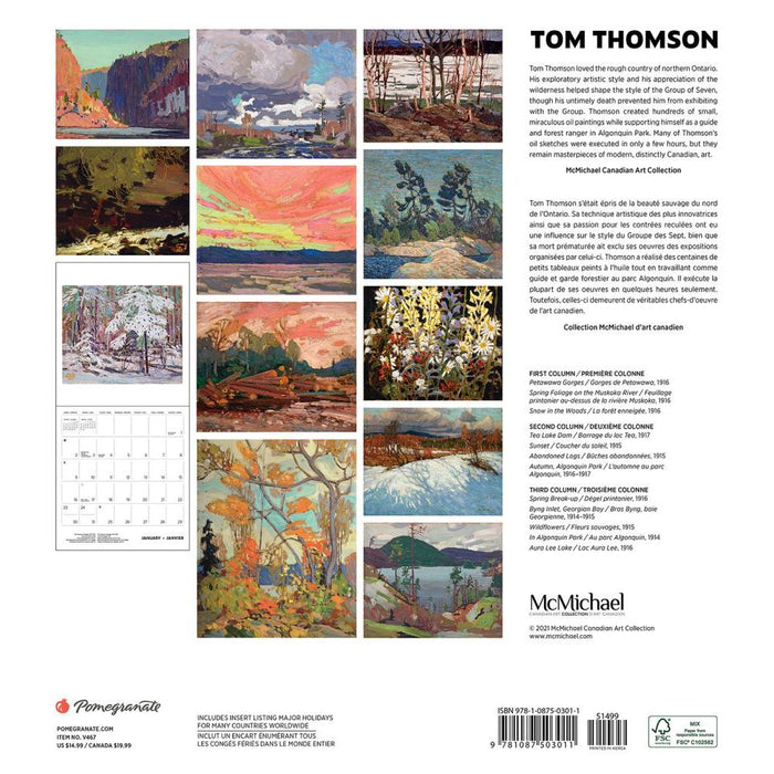 Tom Thomson 2022 Wall Calendar