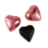 Soft Pink Foiled Dark Chocolate Hearts