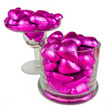 Hot Pink Foiled Milk Chocolate Peanut Butter Hearts