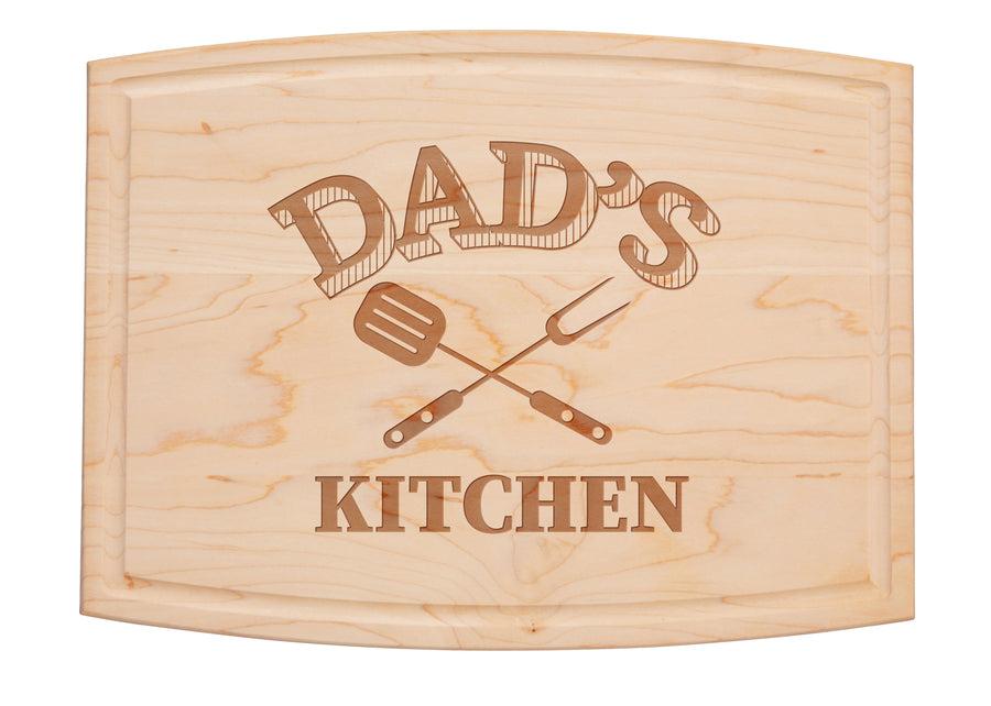 Arched Artisan Maple Board Dad's Kitchen 12"x9"