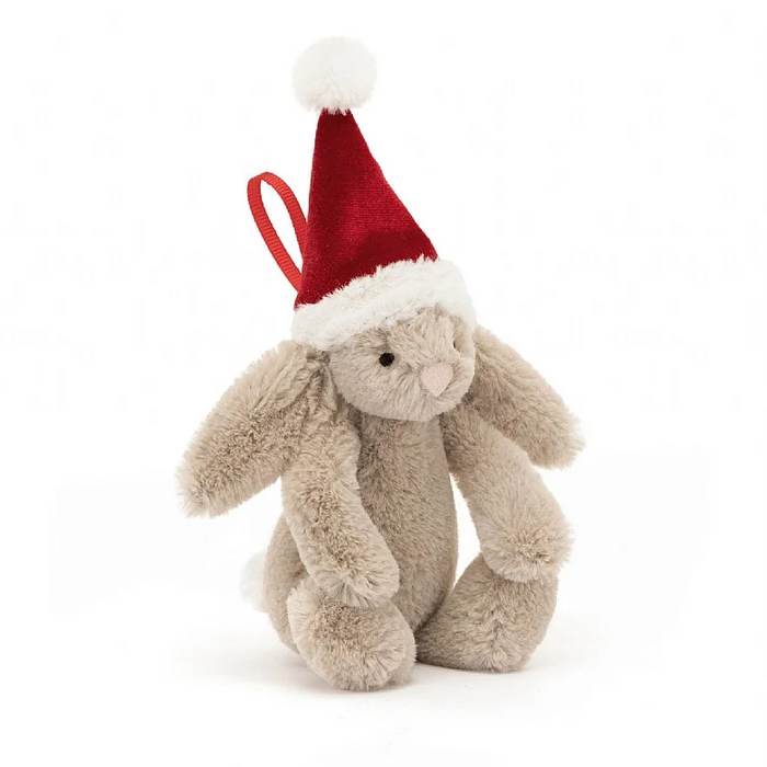 JellyCat Bashful Christmas Bunny Decoration Plush Toy