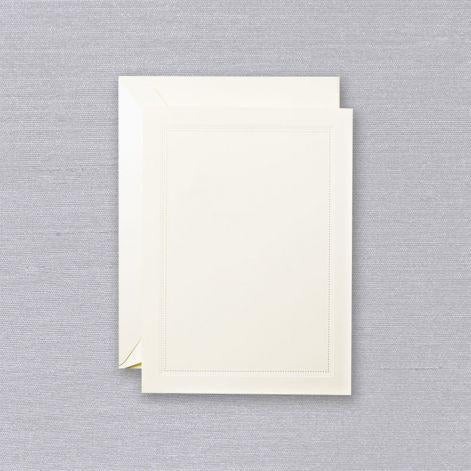 Crane Paper Beaded Framed Ecru Imprintable Invitation Cards