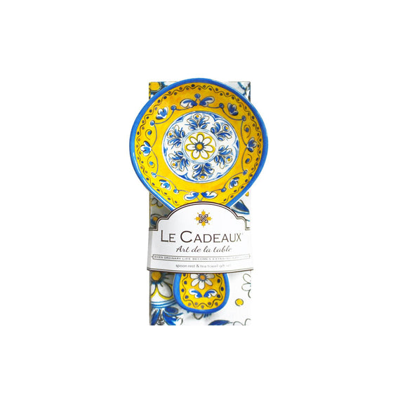 Benidorm Spoon Rest with matching Tea Towel  Gift Set by Le Cadeaux