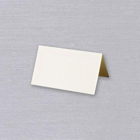 Crane Paper Blind Triple Depossed Framed Ecru Place Cards