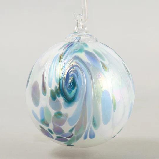 Blue Hydrangea Feather Classic Round Ornament