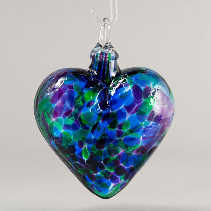 Blue Mosaic Chip Heart Ornament
