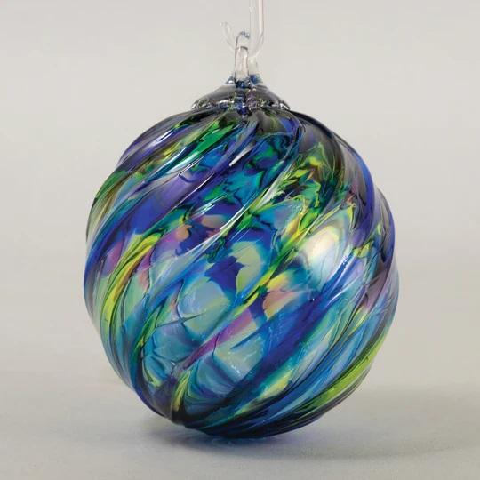 Blue Mosaic Twist Classic Round Ornament
