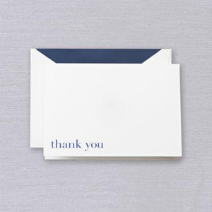 Crane Paper Bodoni Navy Thank You Pearl White Boxed Notes