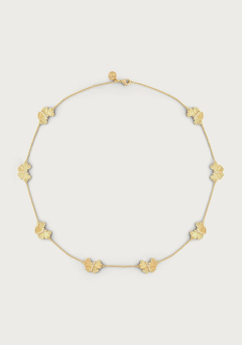 Butterfly Gold Station Necklace