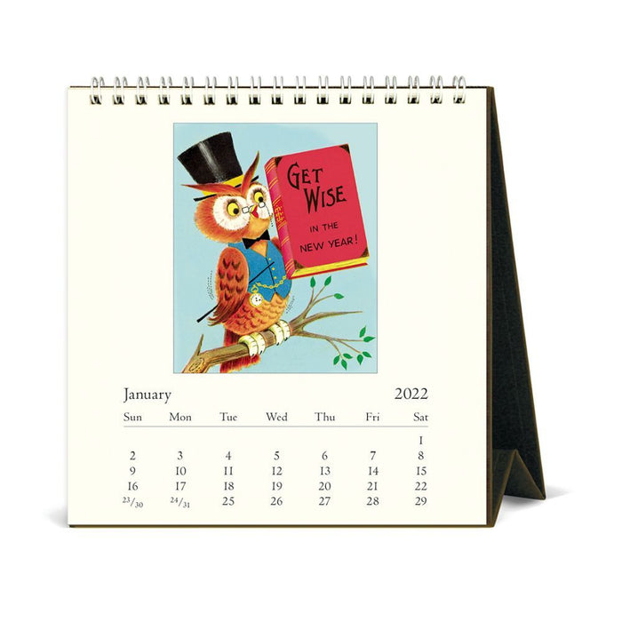 Cavallini 2022 Easel Calendar: Owls