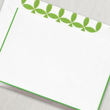 Crane Paper Spring Green Bordered Pearl White Boxed Notes with Verdant Mod Envelope Liner