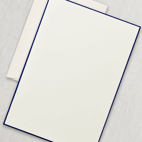 Crane Paper Regent Blue Bordered Ecru Boxed Half Sheets