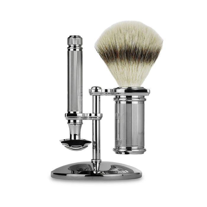Caswell-Massey Three-Piece Chrome Shaving Set