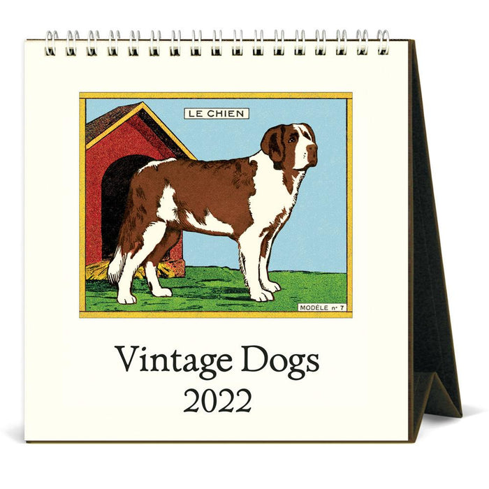 Cavallini 2022 Easel Calendar: Vintage Dogs