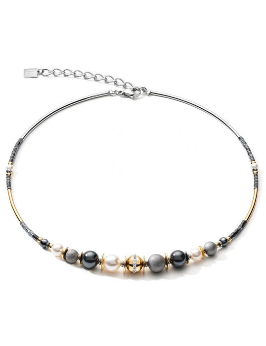 Coeur de Lion Ball Gemstone and Crystal Pearls Necklace