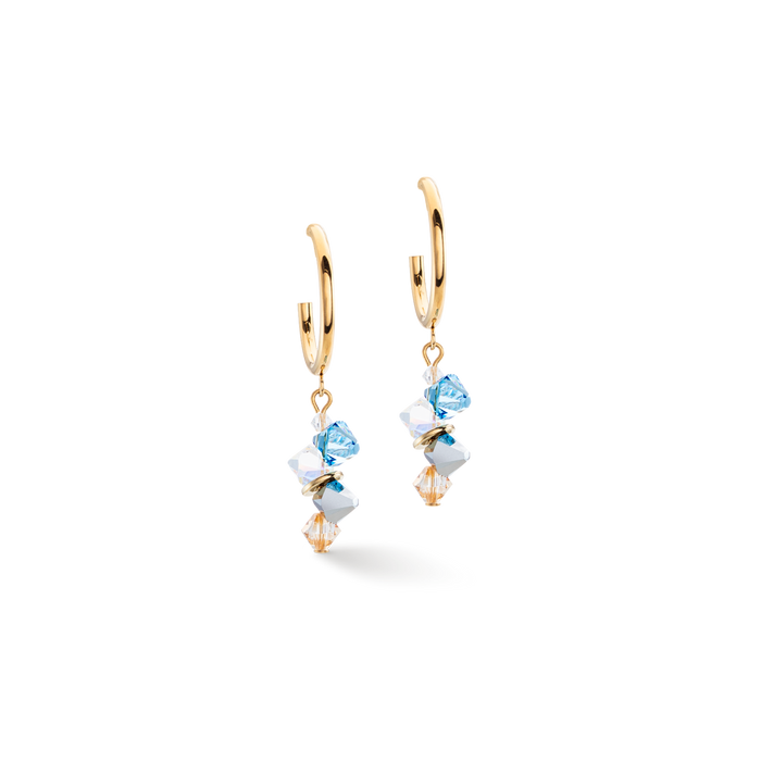Coeur de Lion Dancing Crystals earrings gold aqua