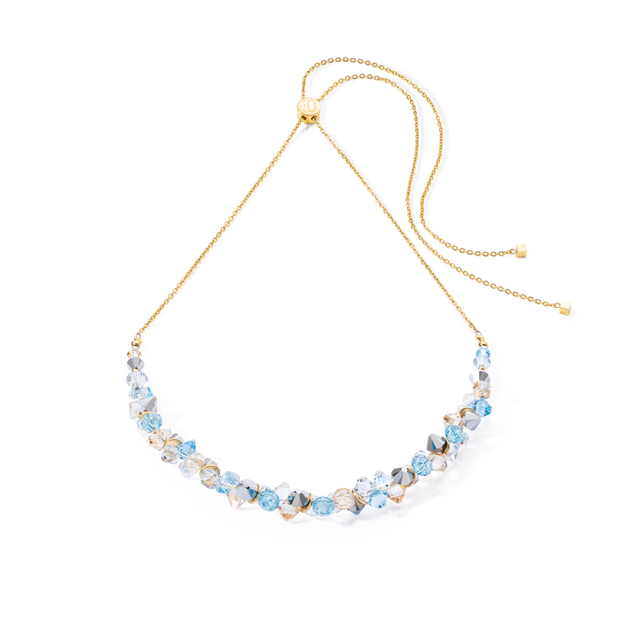 Coeur de Lion Dancing Crystals necklace gold aqua