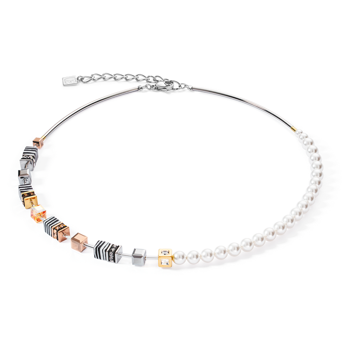 Coeur de Lion GeoCUBE Fusion Festive necklace tricolor