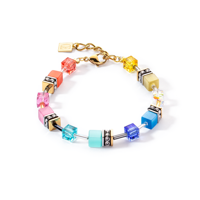 Coeur de Lion GeoCUBE® Iconic Classic Multicolour Gold bracelet
