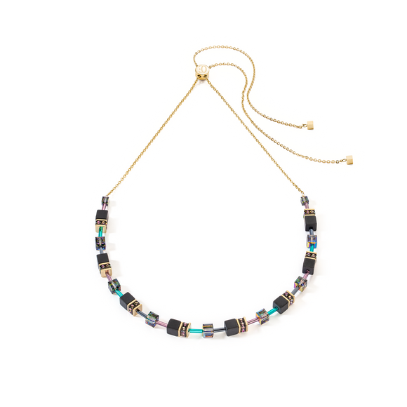 Coeur de Lion GeoCUBE Iconic Nature Chain necklace black multicolor