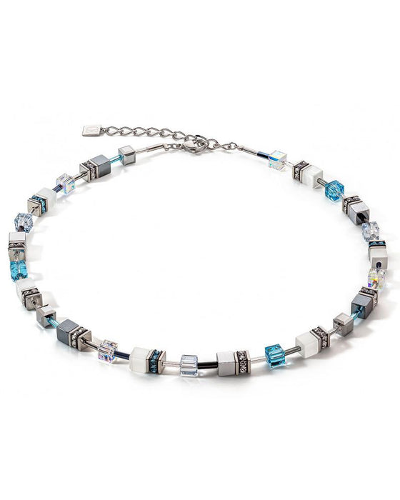 Coeur de Lion Geocube Necklace White Light Blue