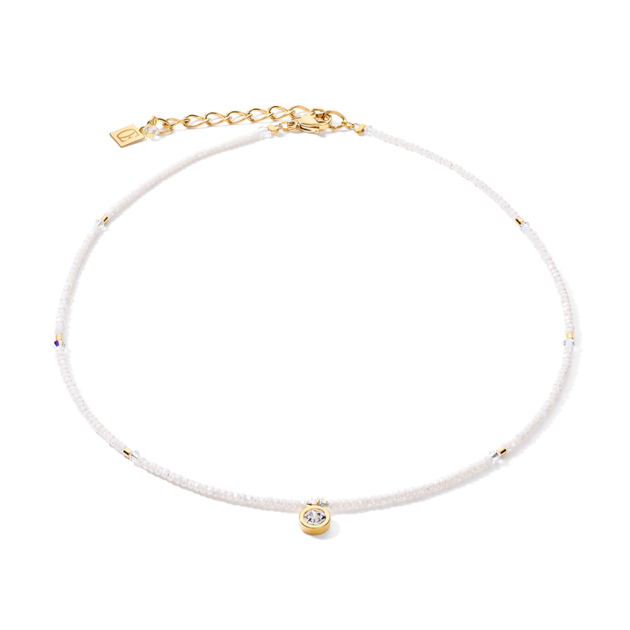 Coeur de Lion Gold and White Small Crystal Necklace