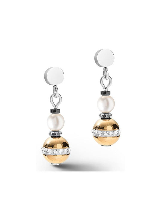 Coeur de Lion Hematite and Crystal Pearls Earrings