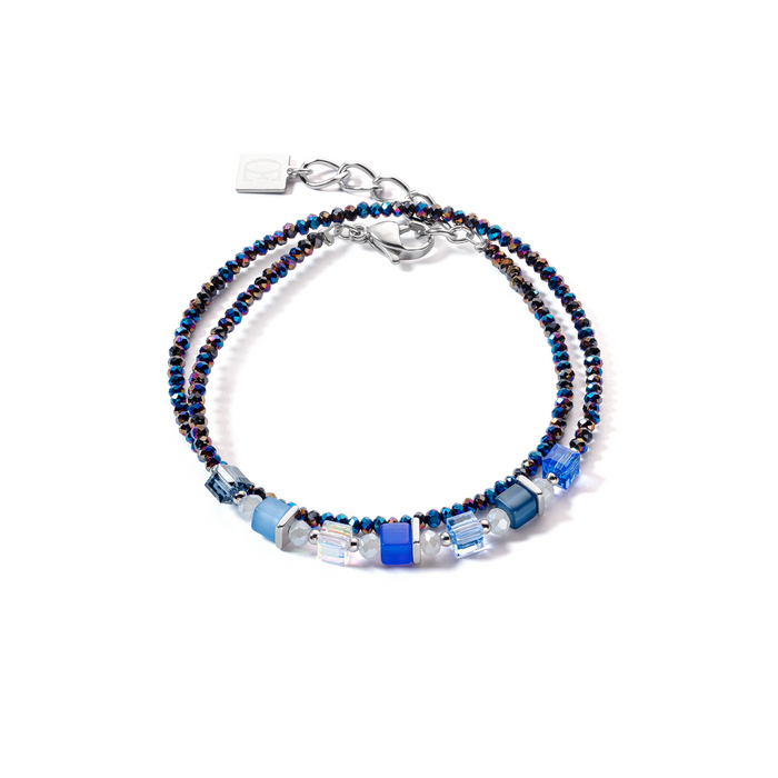 Coeur de Lion Joyful Colours Wrap bracelet silver blue